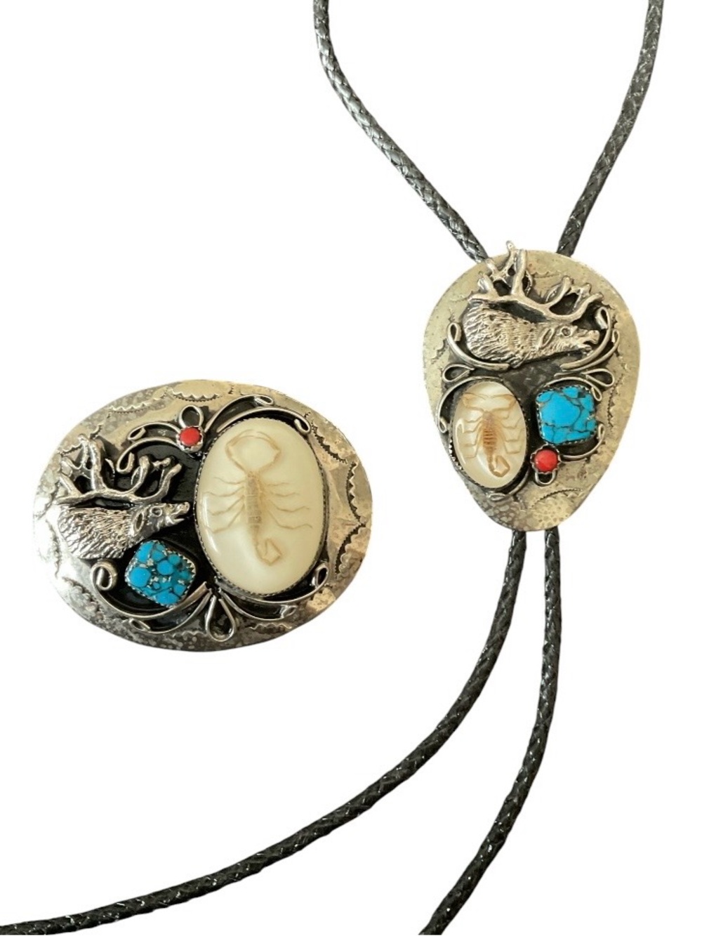 Vintage Southwestern Bolo Tie & Belt Buckle Set - Picture 3 of 8